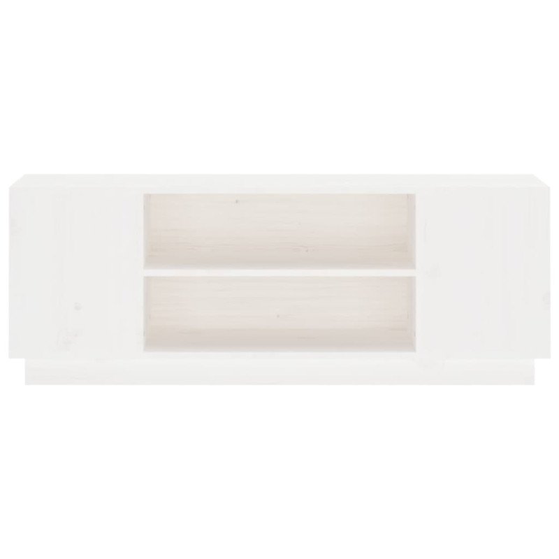 vidaXL TV skrinka biela 110x35x40,5 cm masívna borovica