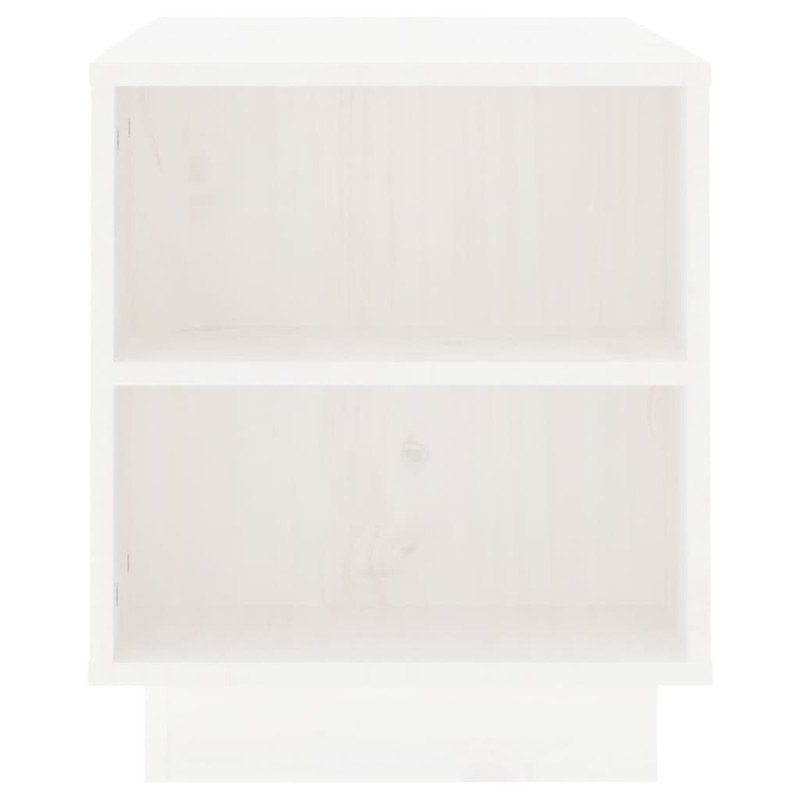 vidaXL TV skrinka biela 110x35x40,5 cm masívna borovica