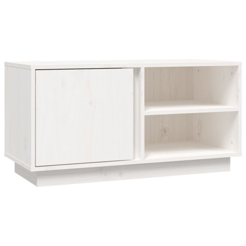 vidaXL TV skrinka biela 80x35x40,5 cm masívna borovica