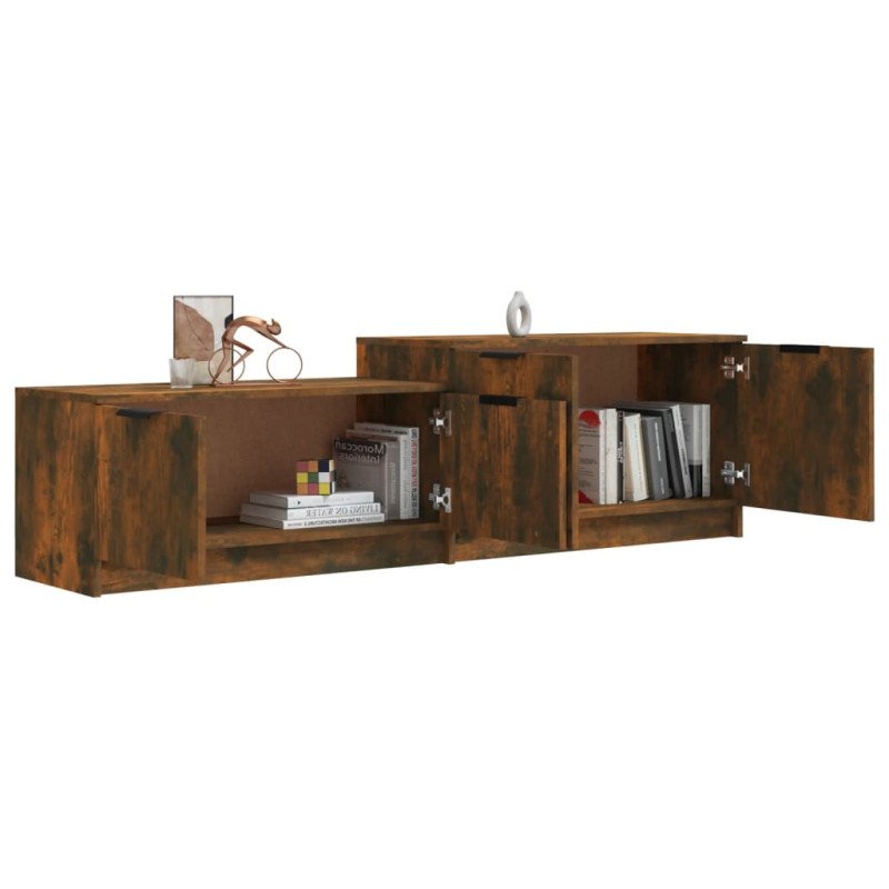 vidaXL TV skrinka dymový dub 158,5x36x45 cm spracované drevo