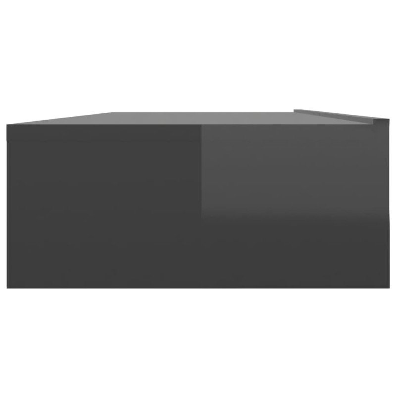 vidaXL TV skrinka s LED svetlami lesklá sivá 120x35x15,5 cm