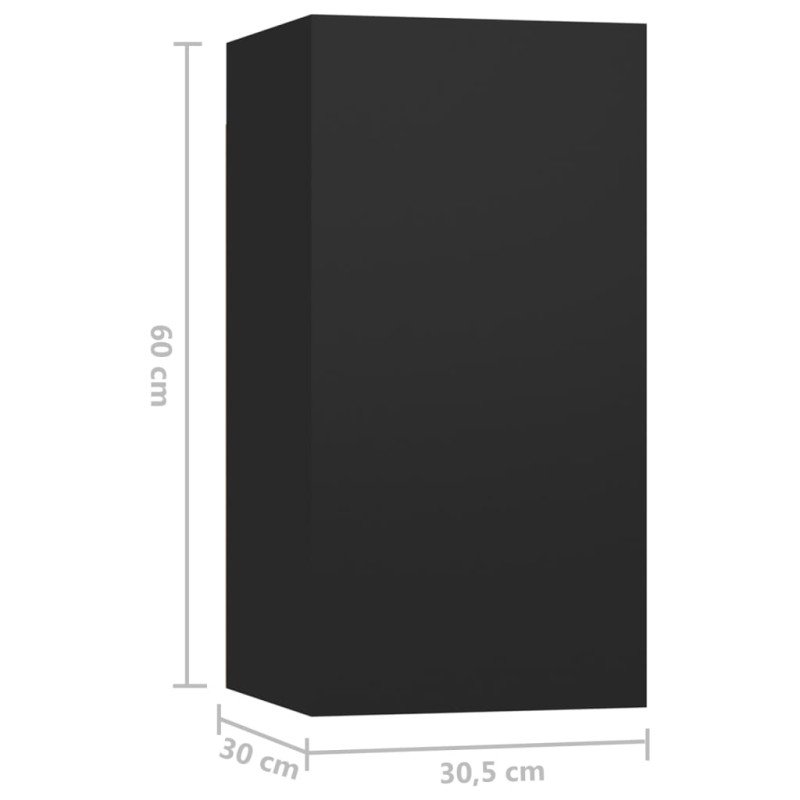 vidaXL TV skrinky 7 ks čierne 30,5x30x60 cm drevotrieska