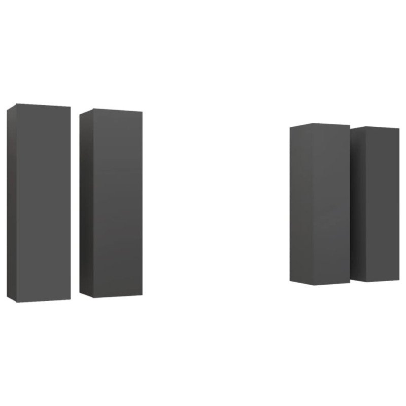 vidaXL TV skrinky 4 ks sivé 30,5x30x110 cm drevotrieska
