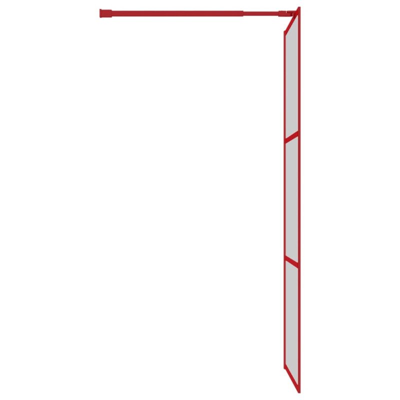 vidaXL Sprchová zástena s priehľadným ESG sklom, červená 80x195 cm