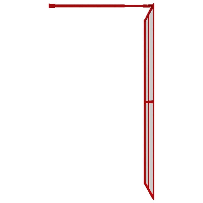vidaXL Sprchová zástena s priehľadným ESG sklom, červená 118x195 cm