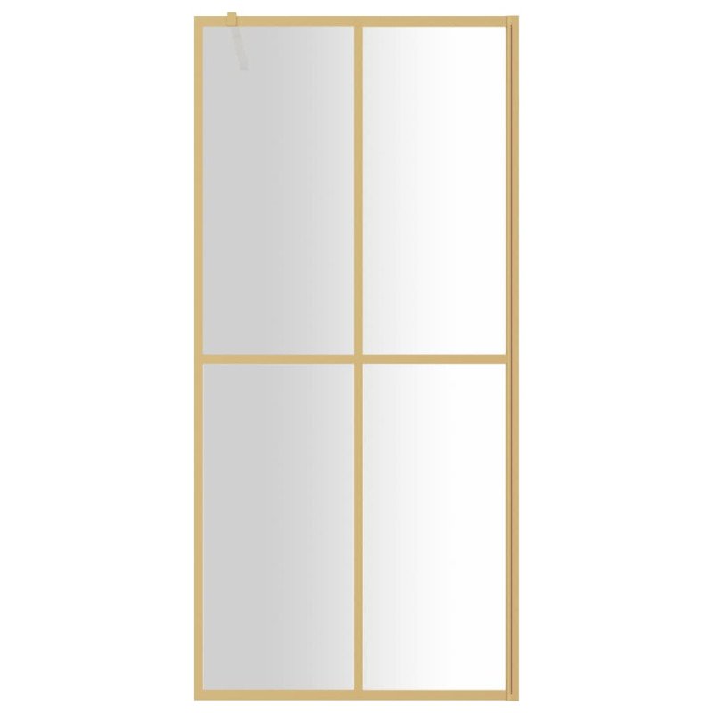 vidaXL Sprchová zástena s priehľadným ESG sklom, zlatá 80x195 cm