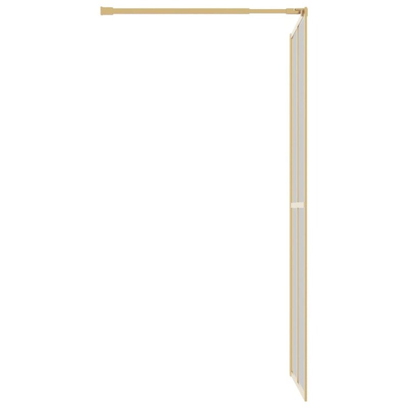 vidaXL Sprchová zástena s priehľadným ESG sklom, zlatá 80x195 cm