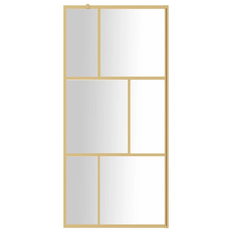 vidaXL Sprchová zástena s priehľadným ESG sklom, zlatá 90x195 cm