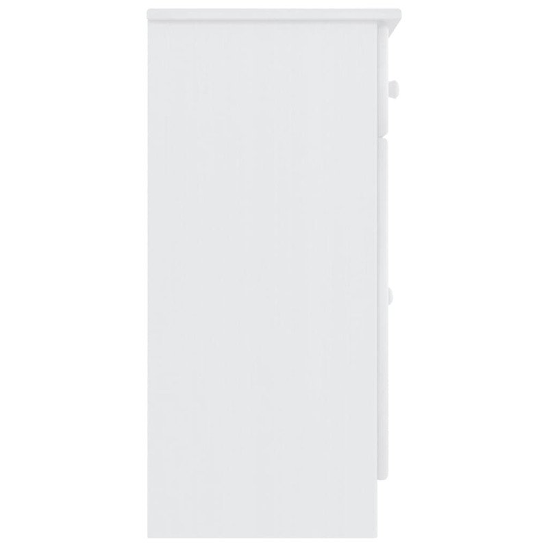 vidaXL Komoda ALTA, biela 77x35x73 cm, borovicový masív