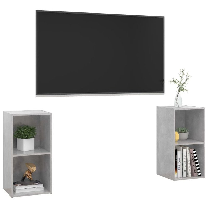 vidaXL TV skrinky 2 ks betónové sivé 72x35x36,5 cm drevotrieska