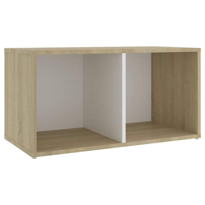 vidaXL TV skrinky 4 ks biele a dub sonoma 72x35x36,5 cm drevotrieska