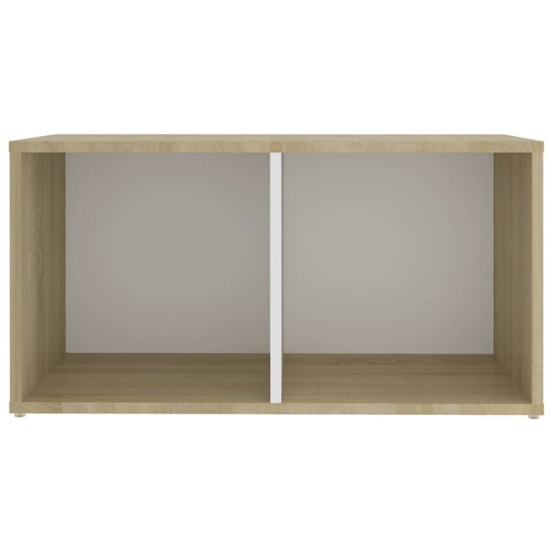 vidaXL TV skrinky 4 ks biele a dub sonoma 72x35x36,5 cm drevotrieska