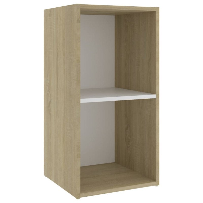vidaXL TV skrinky 4 ks biele a dub sonoma 72x35x36,5 cm drevotrieska