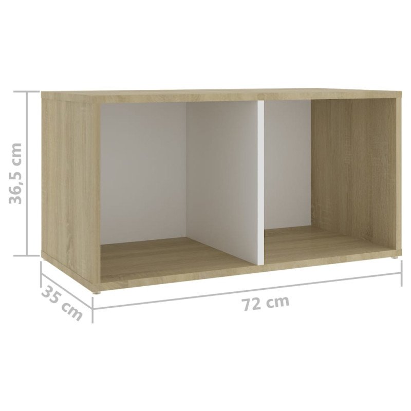 vidaXL TV skrinky 4 ks biele a dub sonoma 72x35x36,5 cm drevotrieska