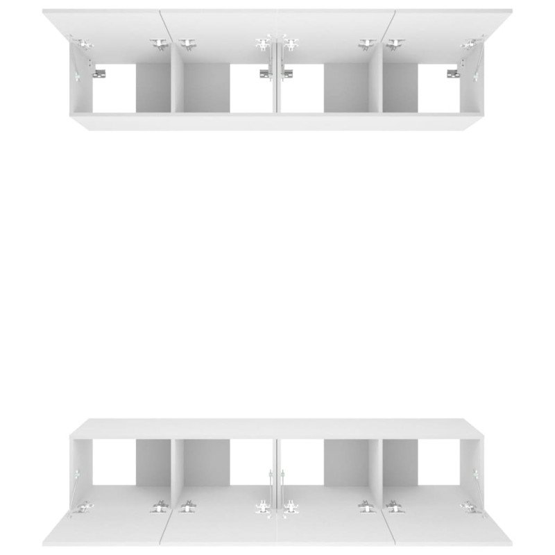 vidaXL TV skrinky 4 ks biele 80x30x30 cm spracované drevo
