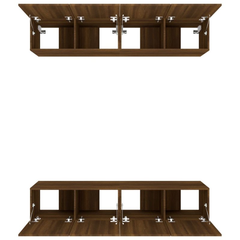 vidaXL TV skrinky 4 ks hnedý dub 80x30x30 cm spracované drevo