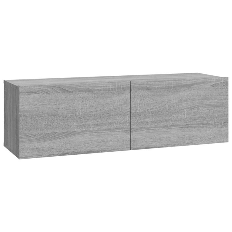 vidaXL Nástenné TV skrinky 4 ks sivý dub sonoma 100x30x30 cm