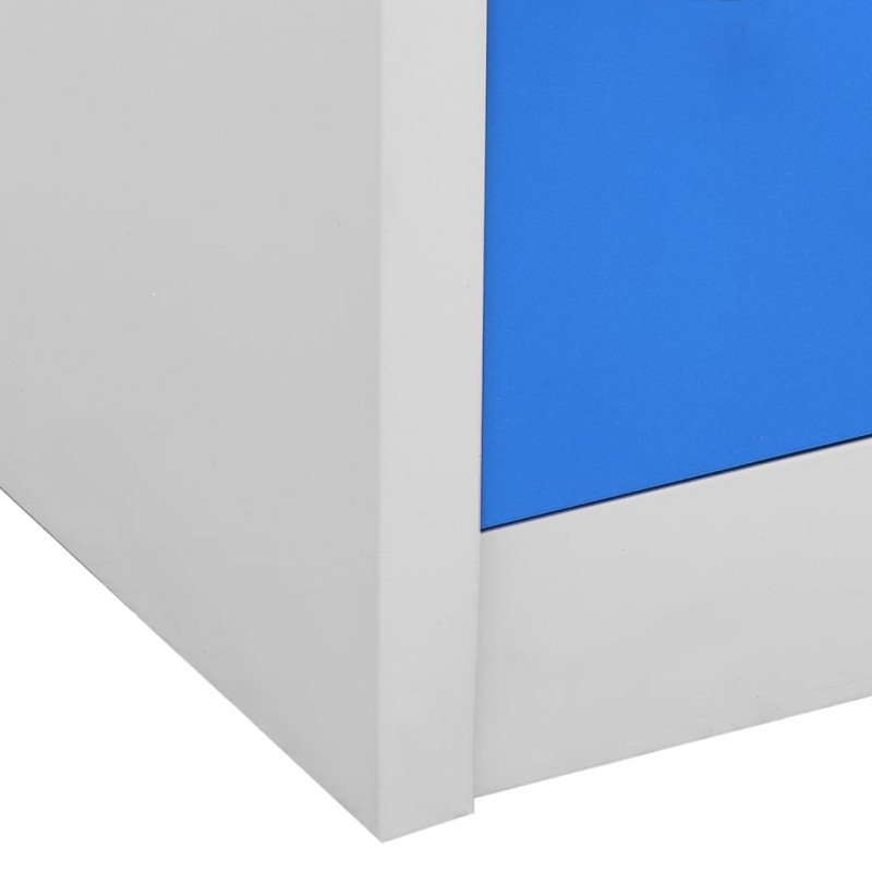 vidaXL Uzamykacie skrinky 2 ks bledosivé a modré 90x45x92,5 cm oceľové