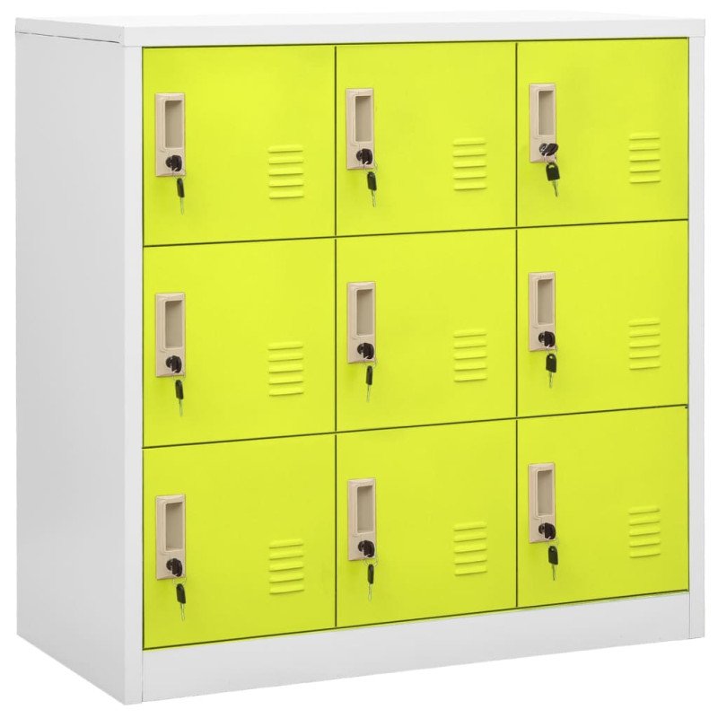 vidaXL Uzamykacie skrinky 2 ks bledosivé a zelené 90x45x92,5 cm oceľové
