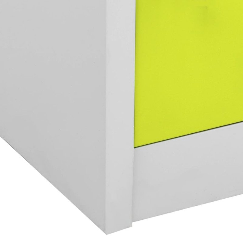 vidaXL Uzamykacie skrinky 2 ks bledosivé a zelené 90x45x92,5 cm oceľové