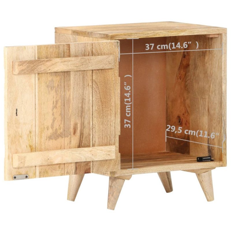 vidaXL Vyrezávaný nočný stolík 40x30x50 cm masívne mangovníkové drevo