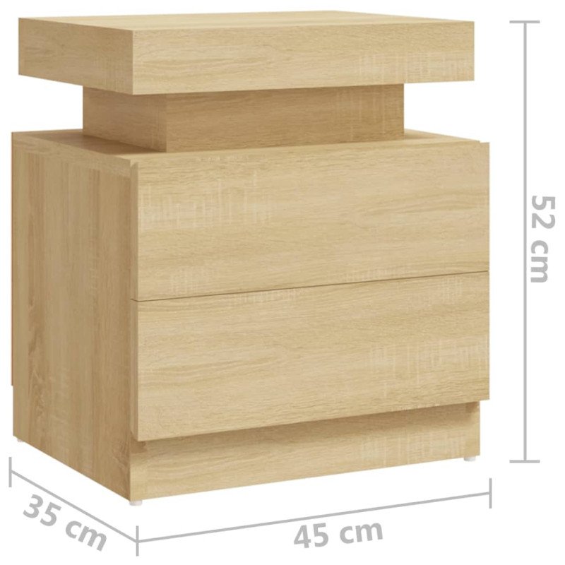vidaXL Nočný stolík dub sonoma 45x35x52 cm drevotrieska