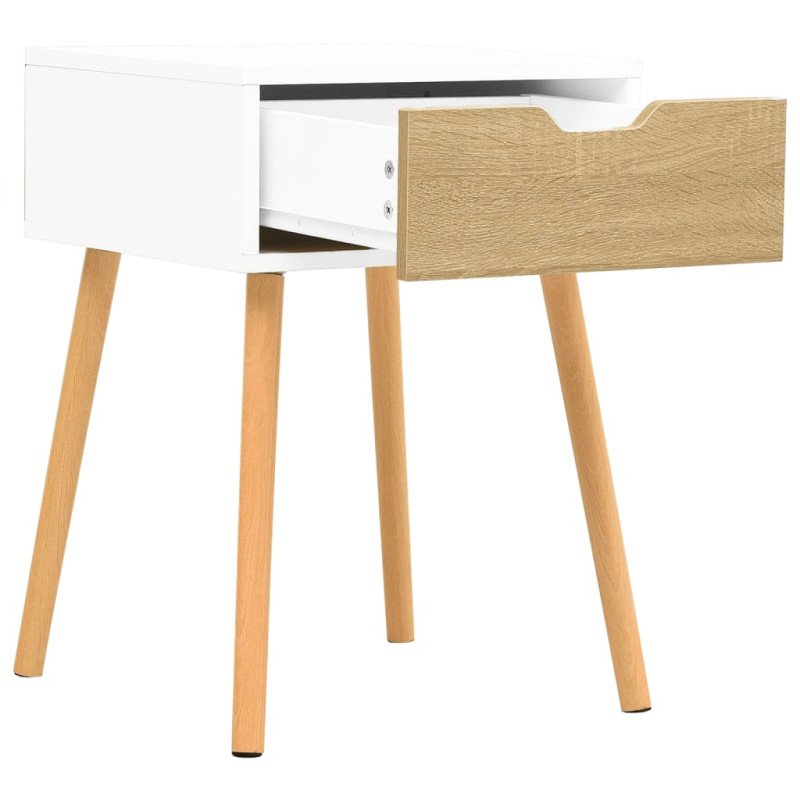 vidaXL Nočné stolíky 2 ks biele a dub sonoma 40x40x56 cm drevotrieska