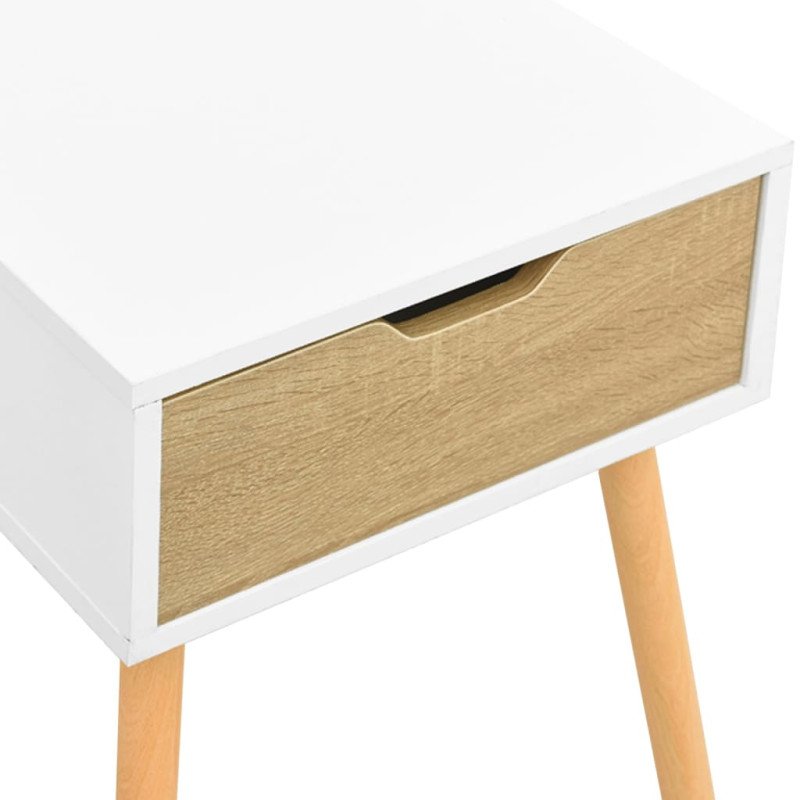 vidaXL Nočné stolíky 2 ks biele a dub sonoma 40x40x56 cm drevotrieska