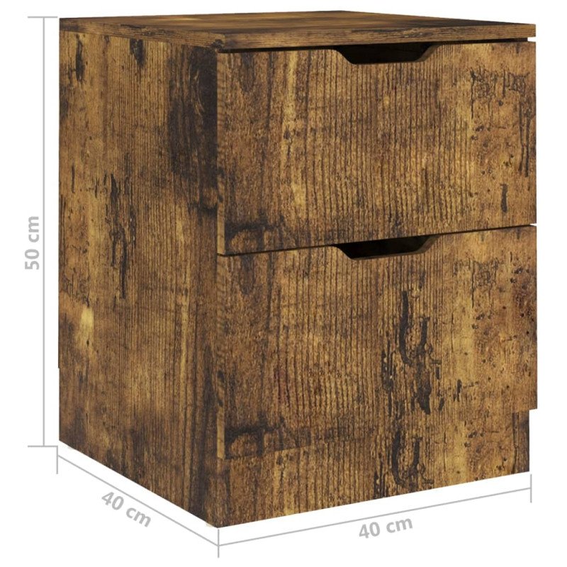 vidaXL Nočné stolíky 2 ks údený dub 40x40x50 cm drevotrieska