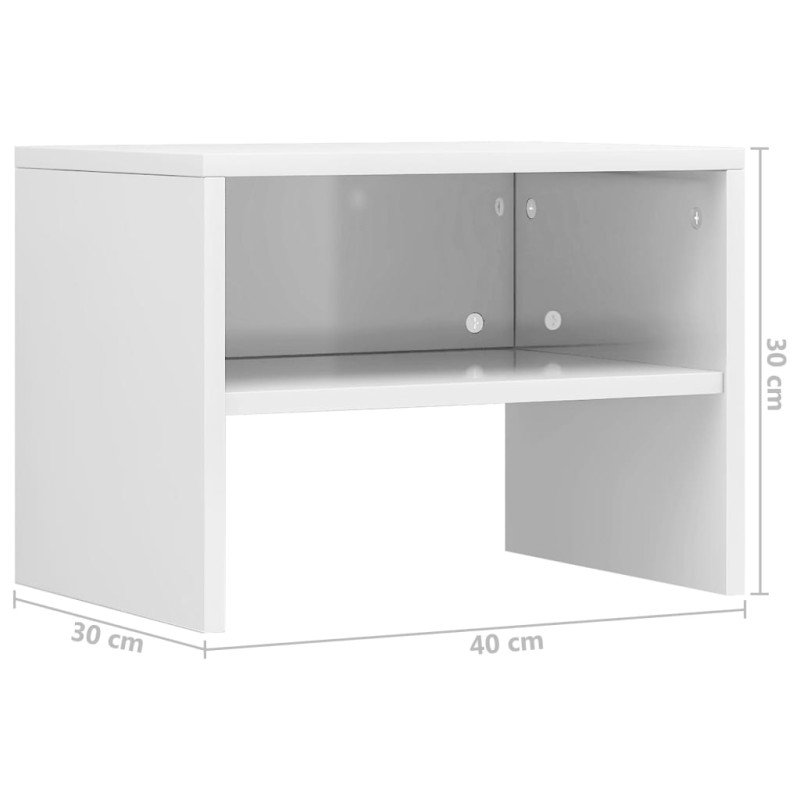 vidaXL Nočné stolíky 2 ks biele 40x30x30 cm drevotrieska vysokolesklé 