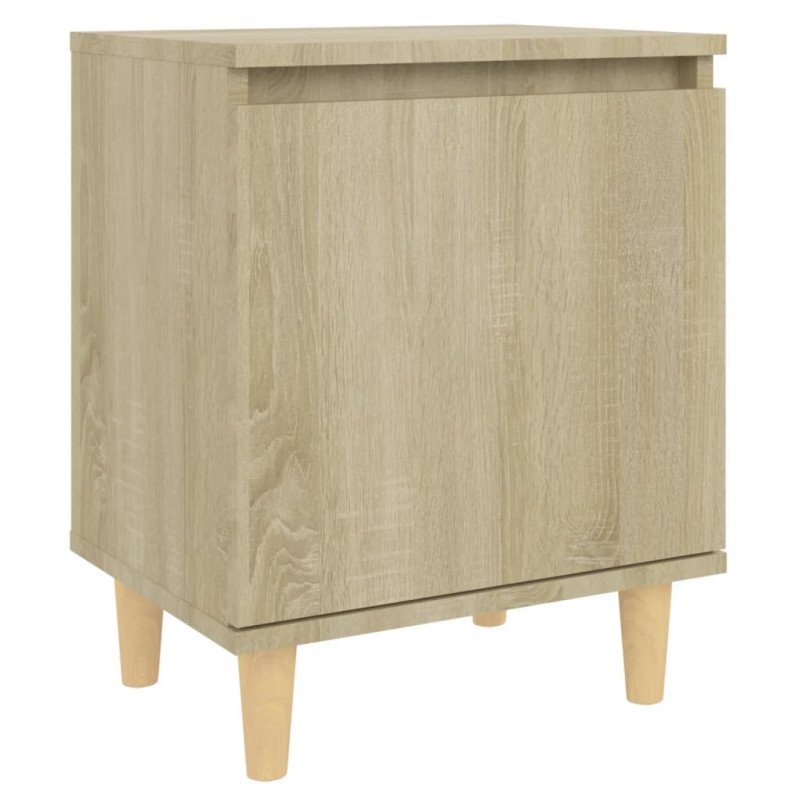 vidaXL Nočný stolík s nohami z masívneho dreva dub sonoma 40x30x50 cm