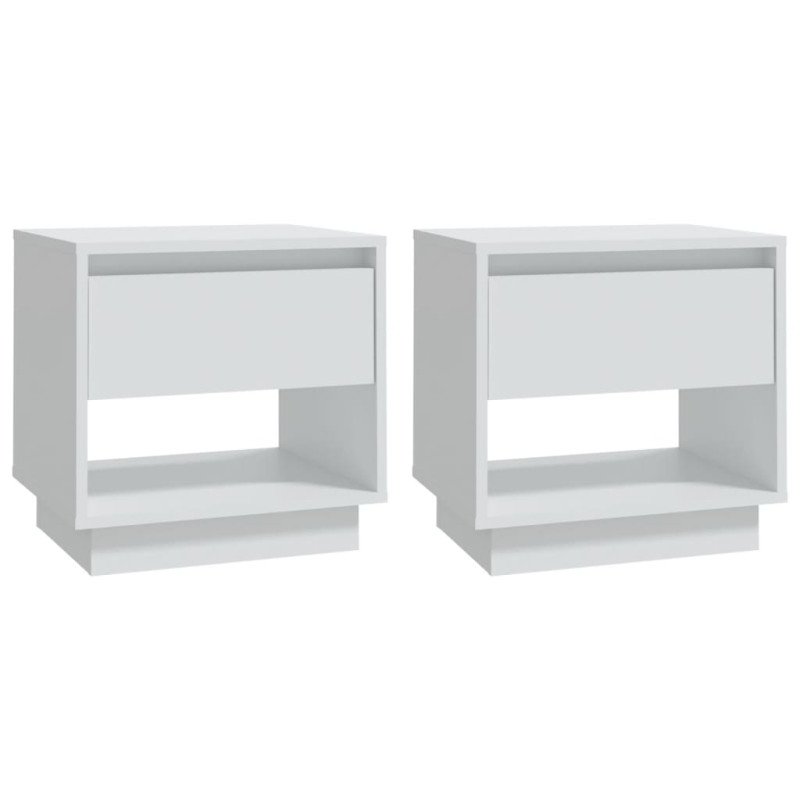 vidaXL Nočné stolíky 2 ks biele 45x34x44 cm drevotrieska