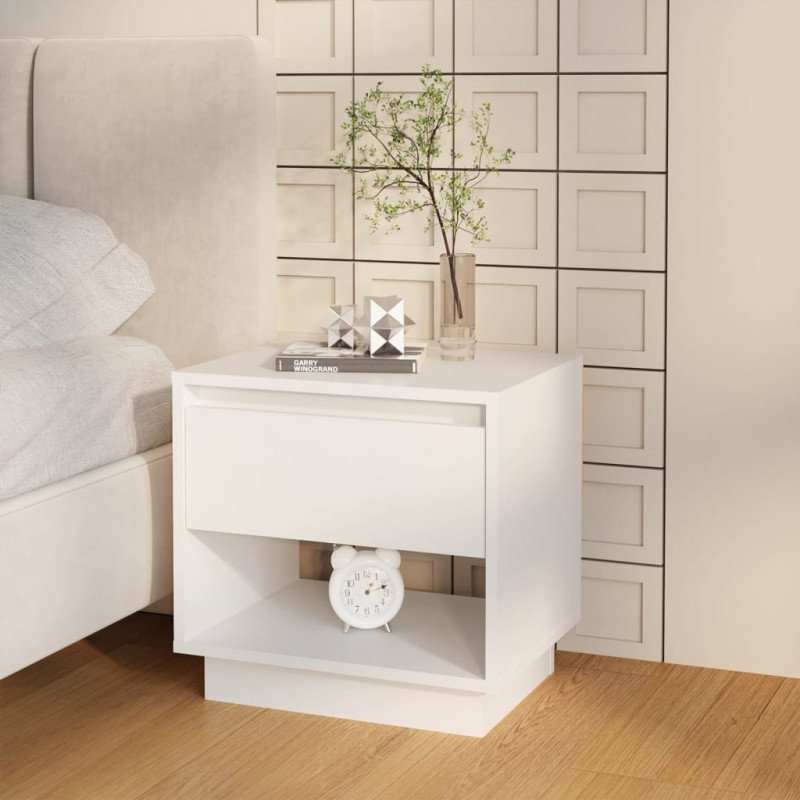 vidaXL Nočné stolíky 2 ks biele 45x34x44 cm drevotrieska