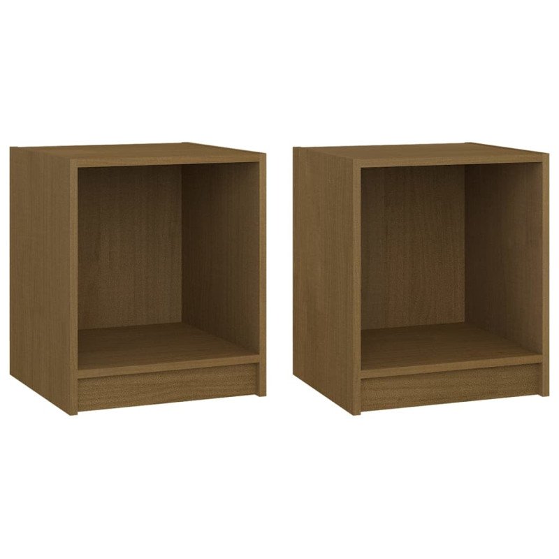 vidaXL Nočné stolíky 2 ks medovo-hnedé 35,5x33,5x41,5 cm borovicový masív
