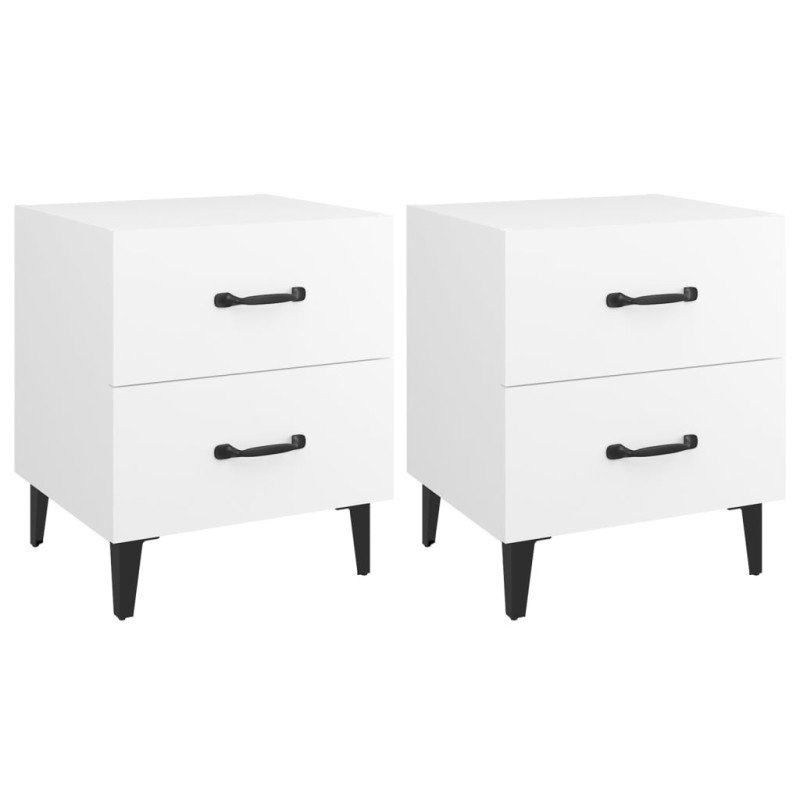vidaXL Nočné stolíky 2 ks biele 40x35x47,5 cm
