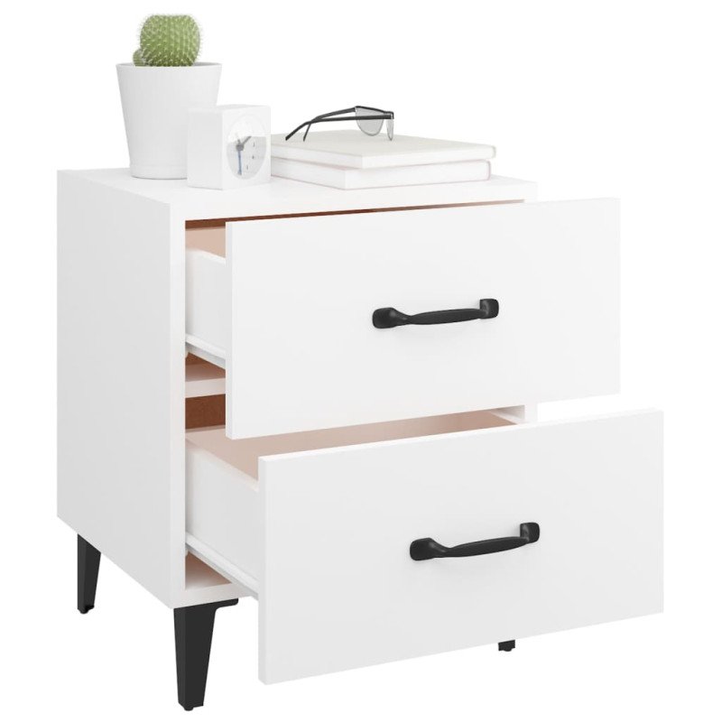 vidaXL Nočné stolíky 2 ks biele 40x35x47,5 cm