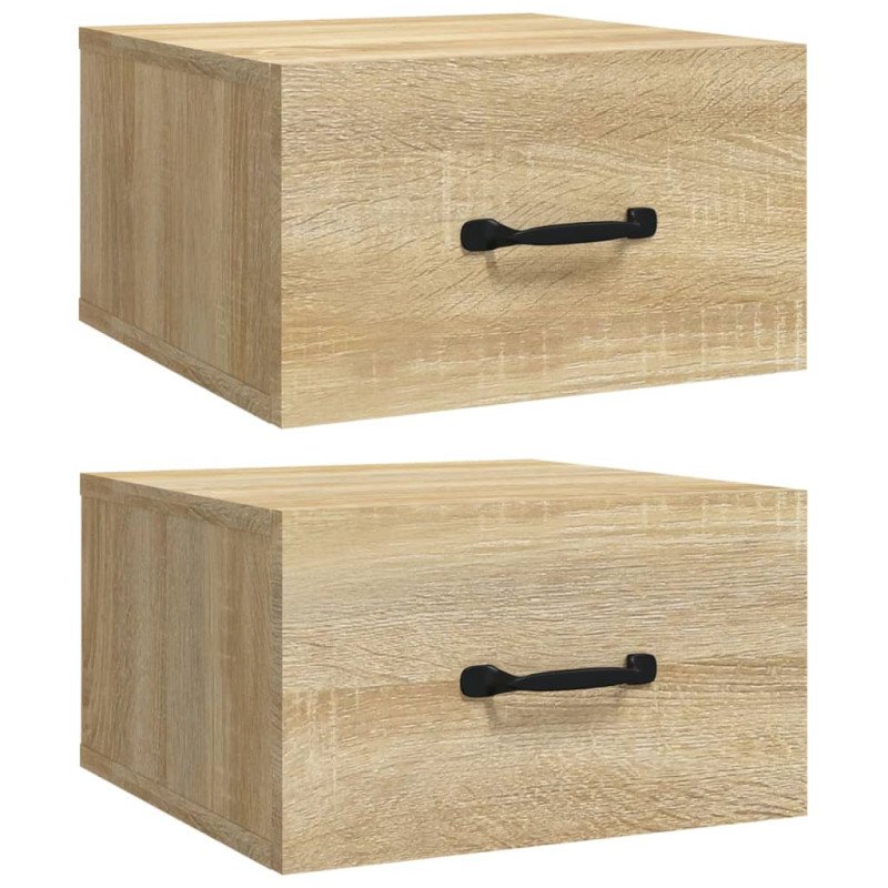 vidaXL Nástenné nočné stolíky 2 ks dub sonoma 35x35x20 cm  