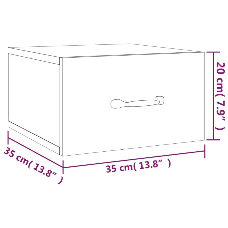 vidaXL Nástenné nočné stolíky 2 ks dub sonoma 35x35x20 cm  