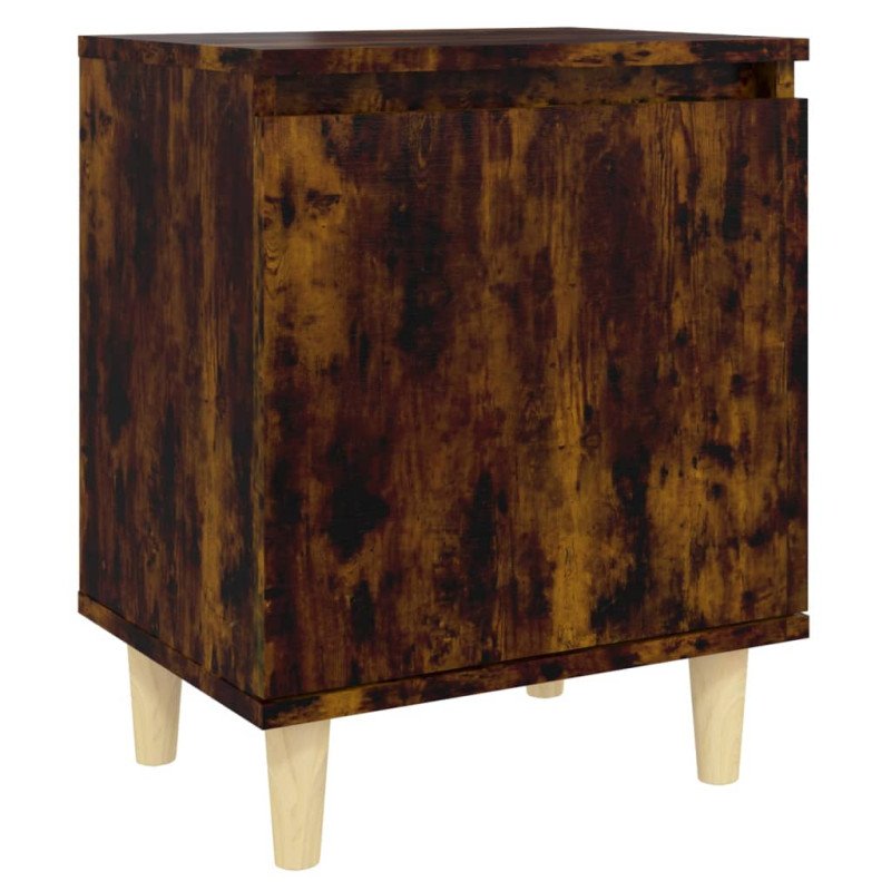vidaXL Nočné stolíky s drevenými nohami 2 ks tmavý dub 40x30x50 cm