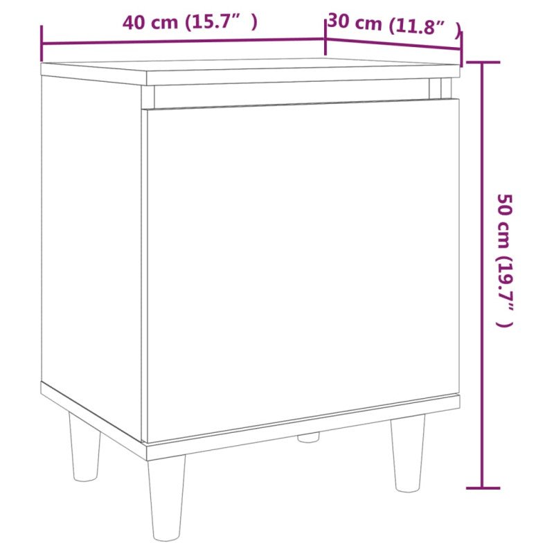 vidaXL Nočné stolíky s drevenými nohami 2 ks tmavý dub 40x30x50 cm