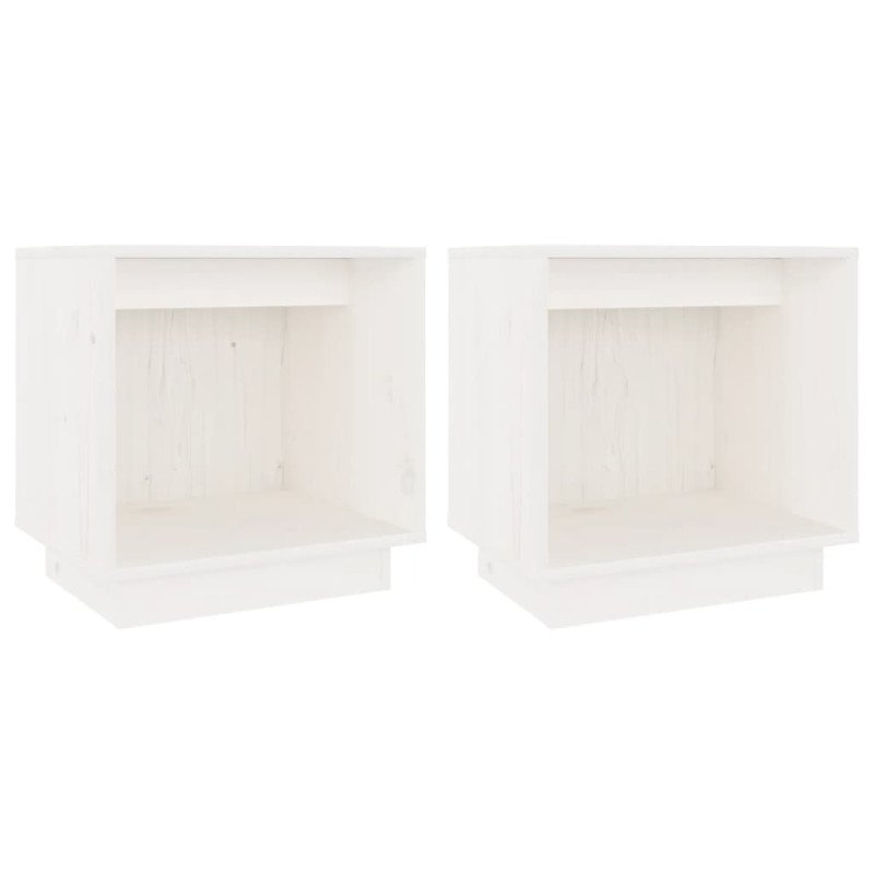 vidaXL Nočné stolíky 2 ks biele 40x30x40 cm masívne borovicové drevo