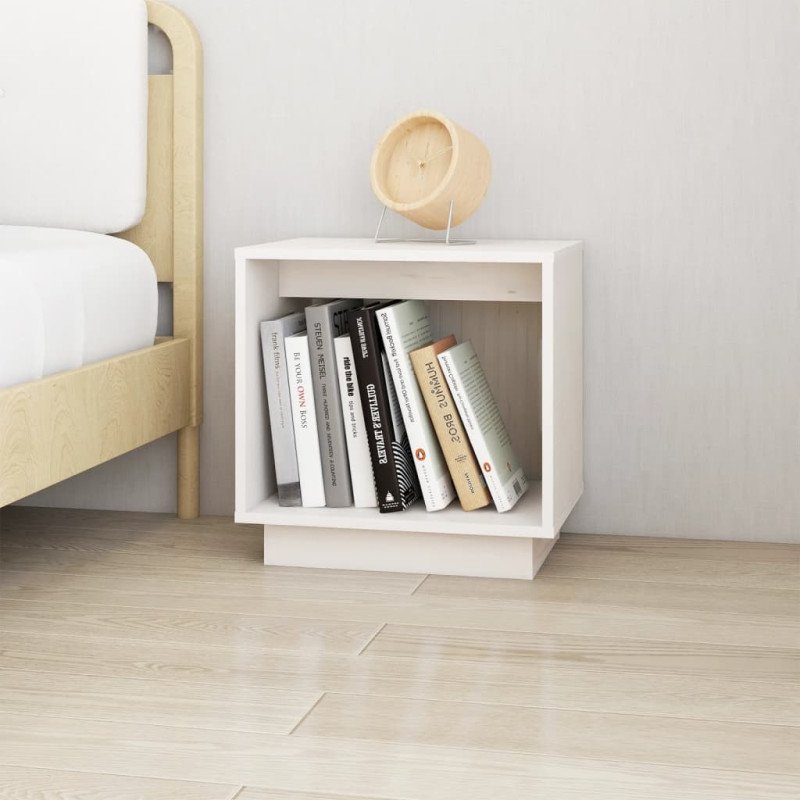 vidaXL Nočné stolíky 2 ks biele 40x30x40 cm masívne borovicové drevo