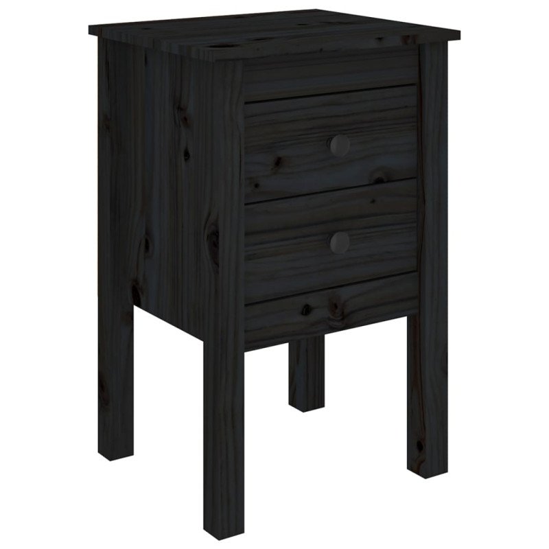 vidaXL Nočný stolík čierny 40x35x61,5 cm masívne borovicové drevo