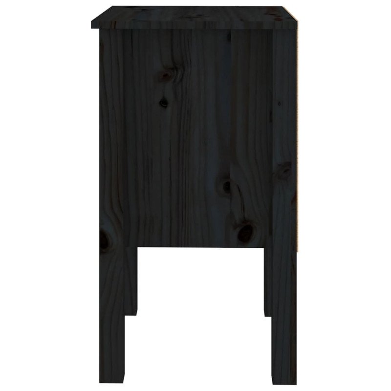vidaXL Nočný stolík čierny 40x35x61,5 cm masívne borovicové drevo