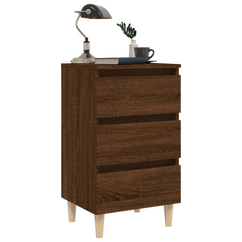 vidaXL Nočné stolíky nohy z masívneho dreva 2 ks hnedý dub 40x35x69cm