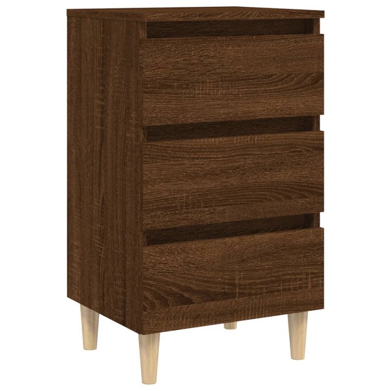 vidaXL Nočné stolíky nohy z masívneho dreva 2 ks hnedý dub 40x35x69cm