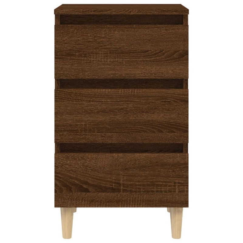 vidaXL Nočné stolíky nohy z masívneho dreva 2 ks hnedý dub 40x35x69cm