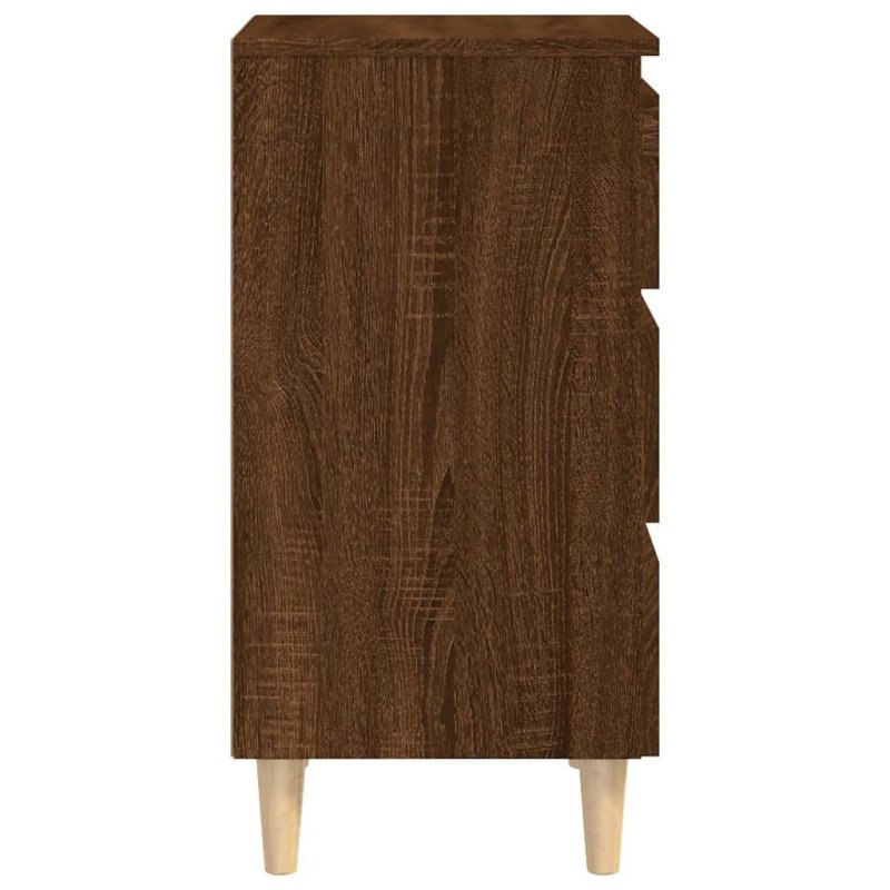 vidaXL Nočné stolíky nohy z masívneho dreva 2 ks hnedý dub 40x35x69cm