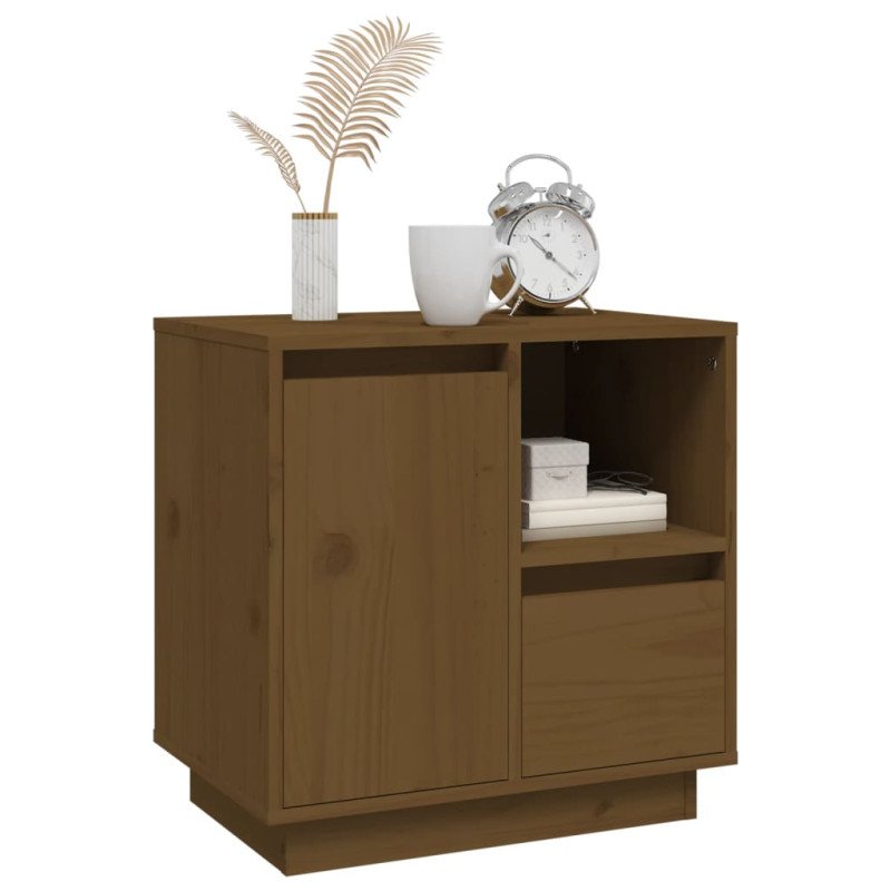 vidaXL Nočné stolíky 2 ks medovo-hnedé 50x34x50 cm borovicový masív