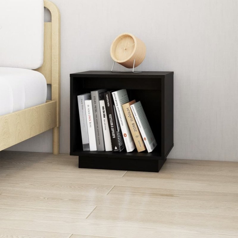 vidaXL Nočné stolíky 2 ks čierne 40x30x40 cm masívne borovicové drevo